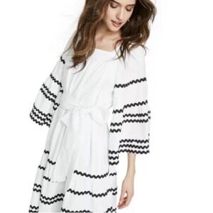 Lisa Marie Fernandez X‎ Target Ric Rac Flare Sleeve Dress Cotton Lined M White